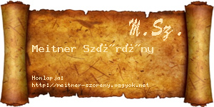 Meitner Szörény névjegykártya